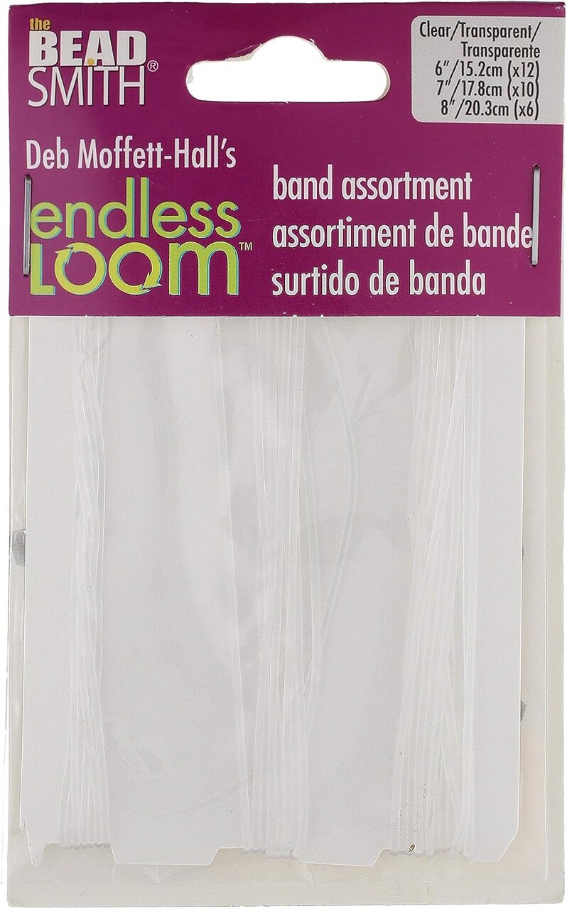 The Beadsmith Deb Moffett-Hall’s Endless Loom Bands, Clear Color, 28 Piece Assortment Pack, Use with The Endless Loom